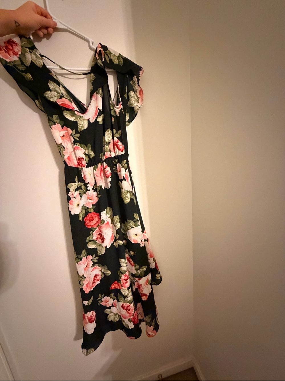 Midi Black Floral Dress by Socialite XS